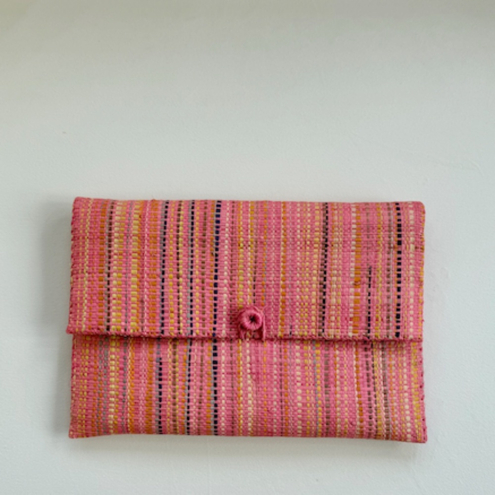 NWOT Calypso Woven Clutch – Pink/Multi